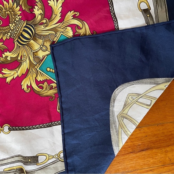 Hermes Scarf equestrian square horse bit Americana swords crest royalty rope - Picture 10 of 13